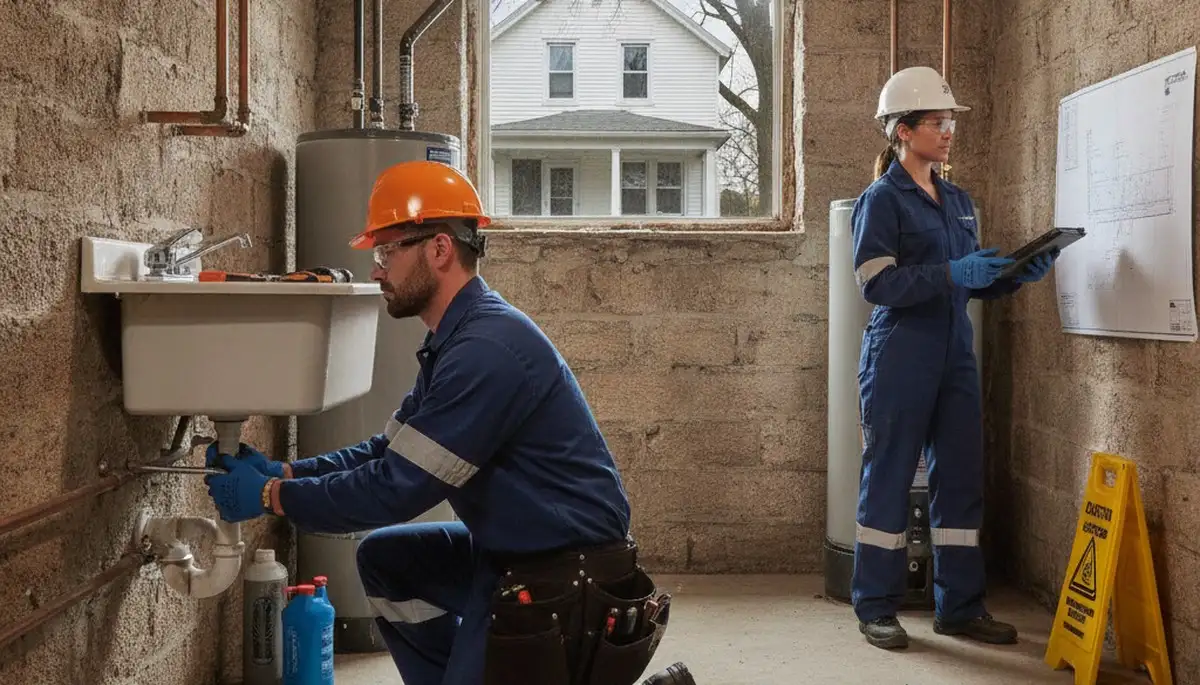 Buffalo, NY plumber repairing a pipe for residential plumbing service