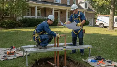 Buffalo, NY plumber repairing a plumbing issue for a residential service call