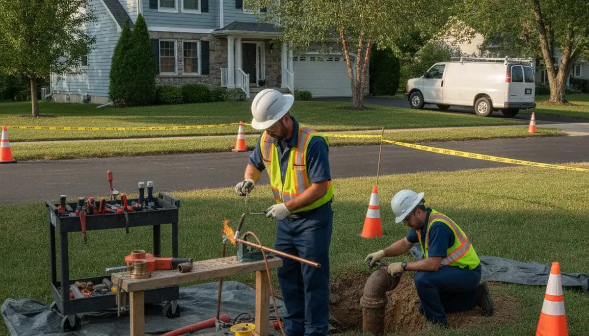 Buffalo, NY plumber repairing a leak for a local plumbing repair service