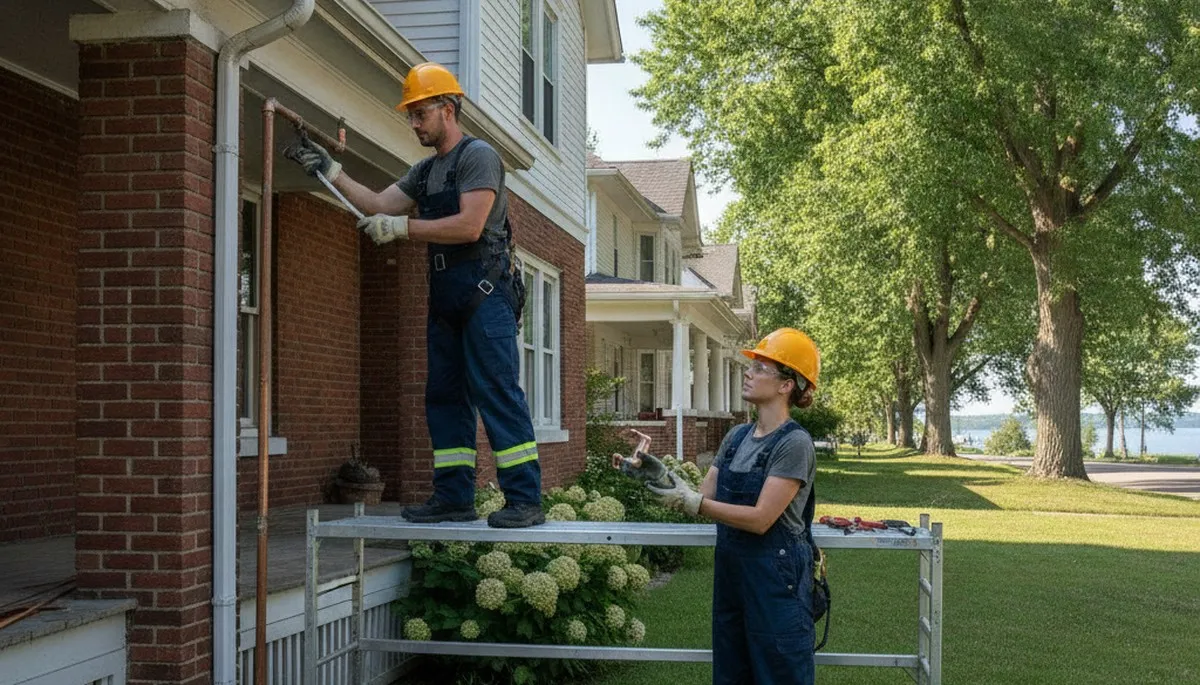 Plumber repairing pipes in Buffalo, NY for plumbing service from plumberbuffalony-new.com