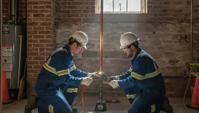Buffalo, NY plumber repairing a pipe for residential plumbing service