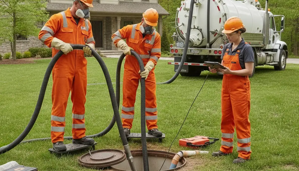 Septic tank cleaning service for Buffalo, NY homes by a professional plumber