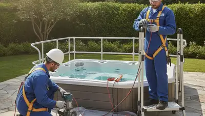 Buffalo, NY plumber repairing spa jets and heater for reliable home spa service