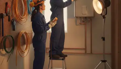 Tankless water heater installation by Buffalo, NY plumber for reliable on-demand hot water